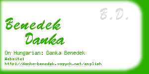 benedek danka business card